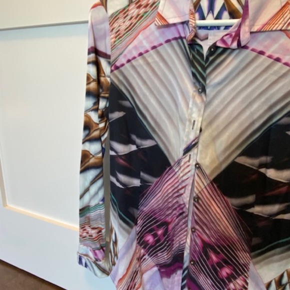 ETERNA Premium Ladies' blouse sz 38 EU sz US S 100% cotton multicolour retro - Picture 6 of 16